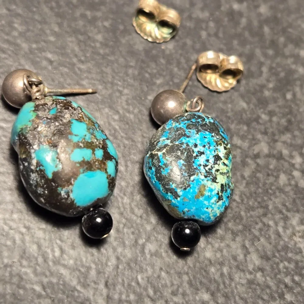 Dangly Stud Gorgeous Stone Sterling Silver Earrings
